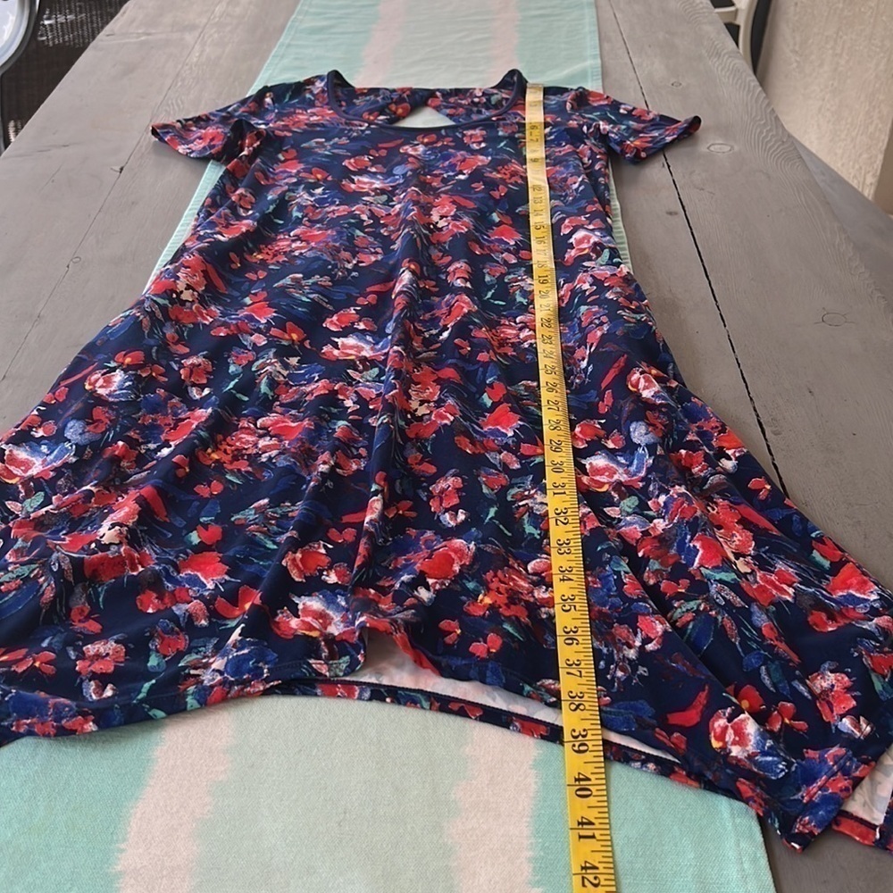 Cuddl Duds Flexwear Floral Shark Bite Hem Midi Dress Size PS - Picture 12 of 12